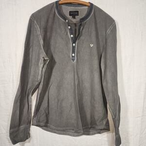 TRUE RELIGION sz M henley button long sleeve casual shirt